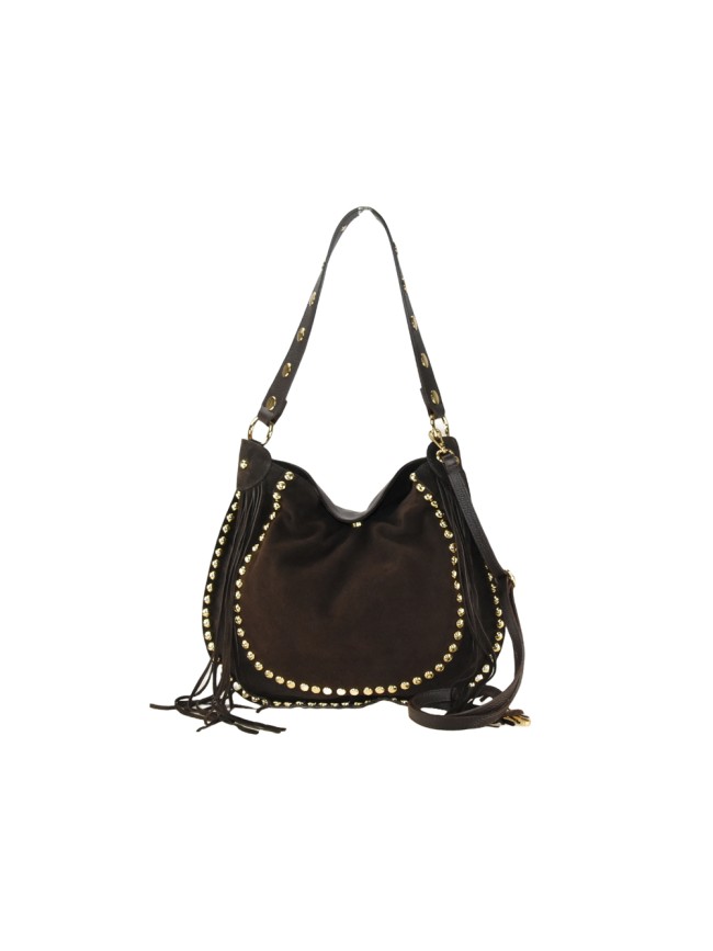 Suede shoulder bag with studs - LG49854