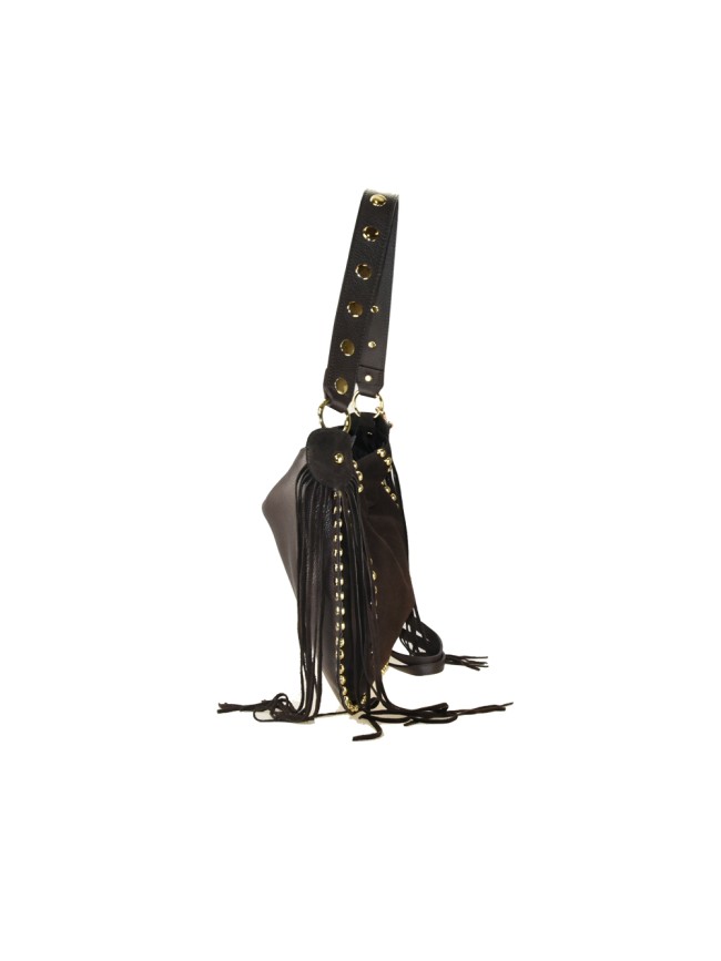 Suede shoulder bag with studs - LG49854 Suede shoulder bag with studs - LG49854