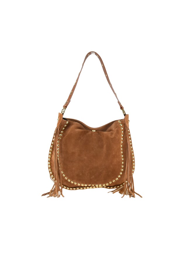 Suede shoulder bag with studs - LG49854