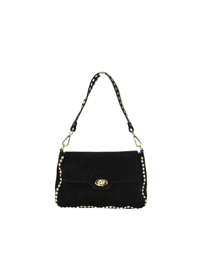 Suede shoulder bag with studs - CC35838