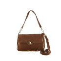 Suede shoulder bag with studs - CC35838