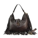 Borsa donna a spalla in vera pelle vintage con frange - YR55861