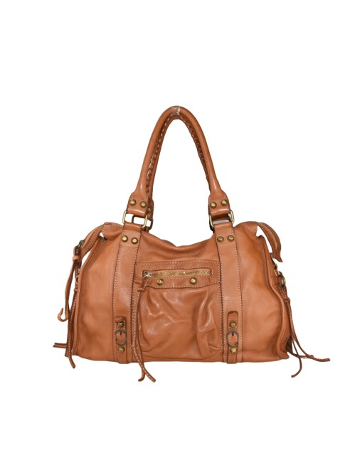 Woman vintage leather...