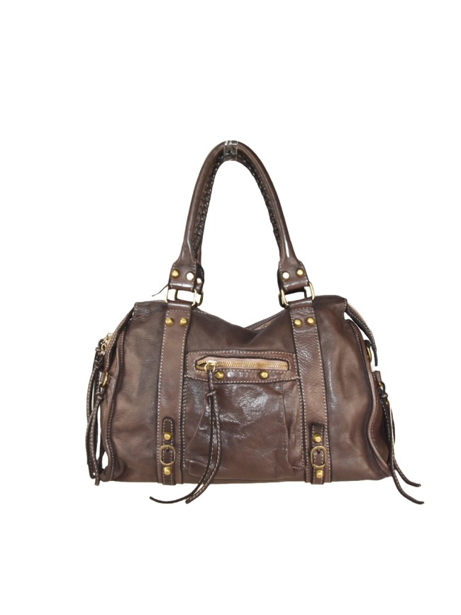 Borsa donna a spalla in vera pelle vintage - BA58864