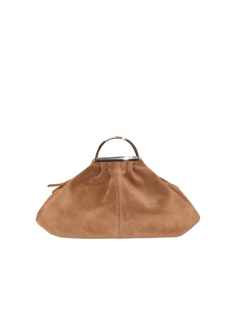 Suede leather hand bag with...