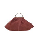 Suede leather hand bag with shoulder strap - EC38842