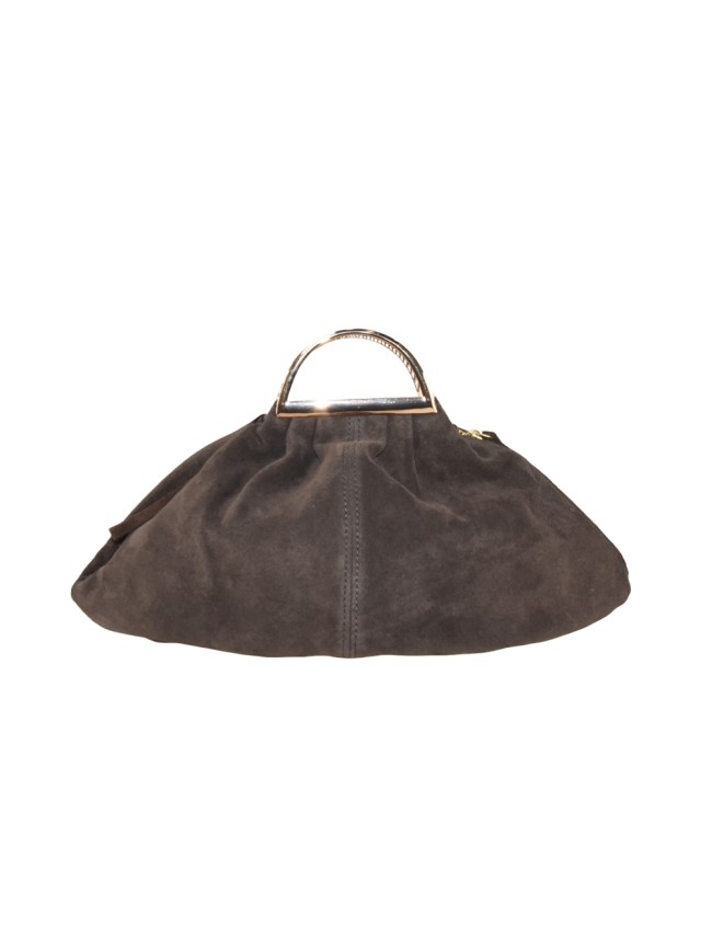 Suede leather hand bag with shoulder strap - EC38842