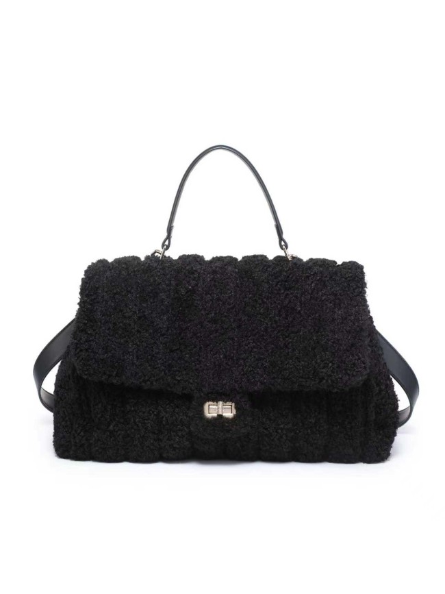 Borsa a mano donna in ecopelliccia teddy - 52072
