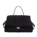 Woman teddy synthetic fur hand bag with shoulder strap - 52072
