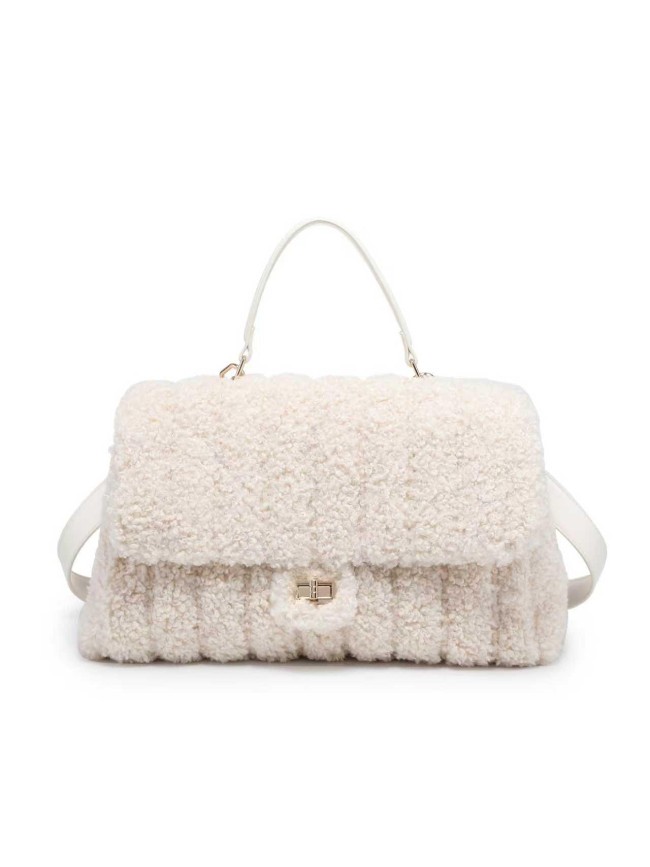 Borsa a mano donna in ecopelliccia teddy - 52072