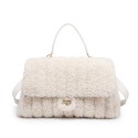 Woman teddy synthetic fur hand bag with shoulder strap - 52072
