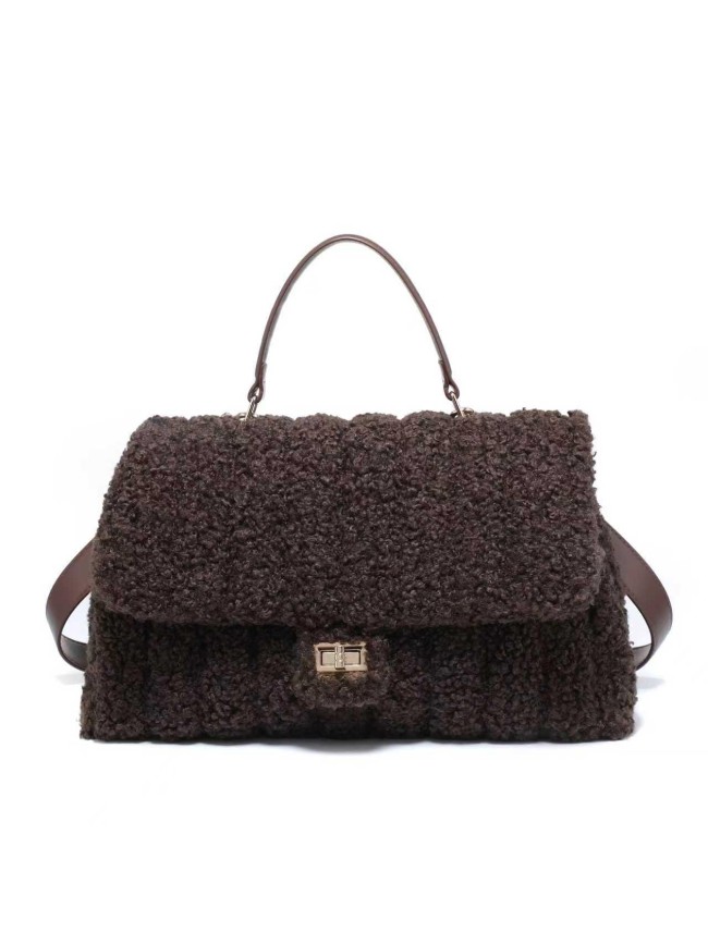 Borsa a mano donna in ecopelliccia teddy - 52072