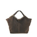 Suede leather hand bag with shoulder strap - GK39843