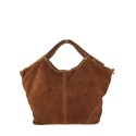 Suede leather hand bag with shoulder strap - GK39843
