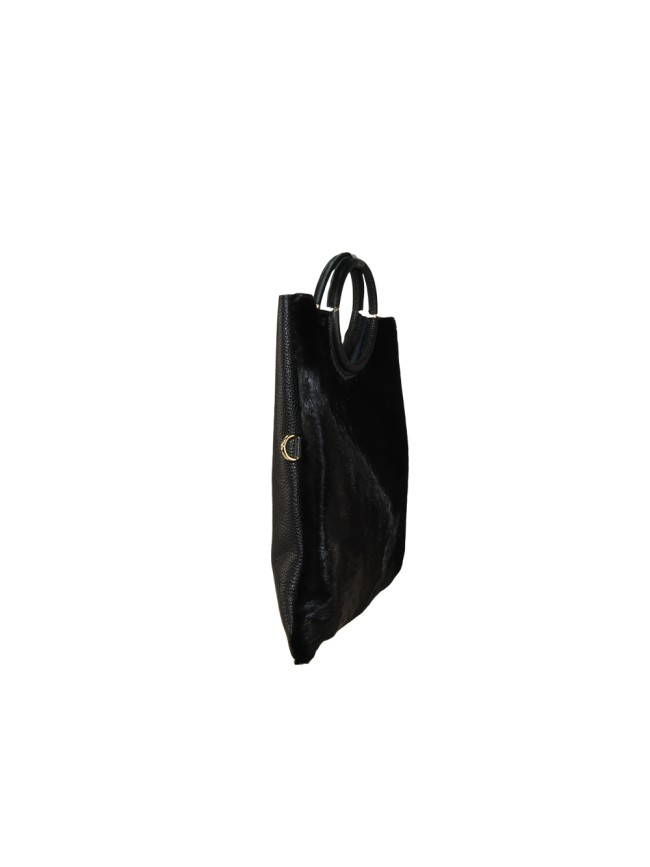 Hand fur leather bag with shoulder... Hand fur leather bag with shoulder...