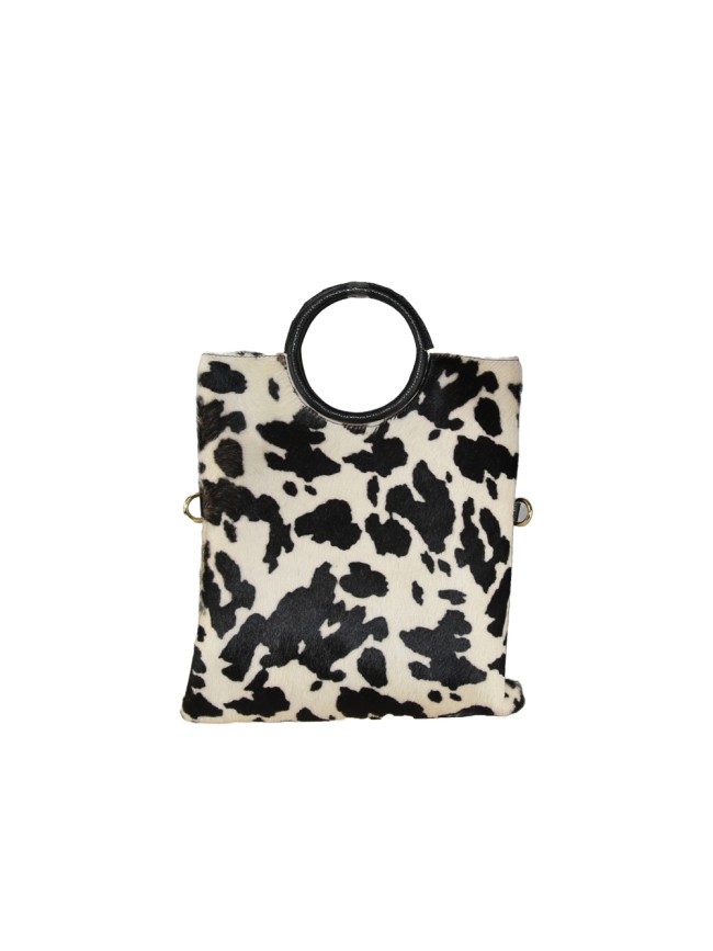 Hand fur leather bag with shoulder strap - GC29832