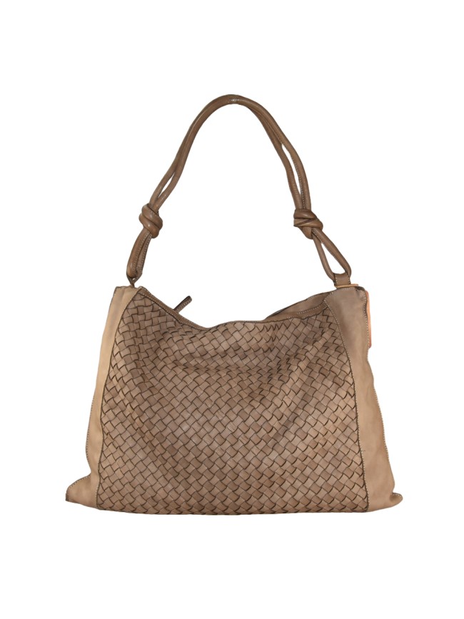 Borsa da spalla in pelle intrecciato... Borsa da spalla in pelle intrecciato...