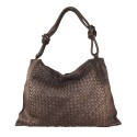 Borsa da spalla in pelle intrecciato effetto vintage - JZ59865