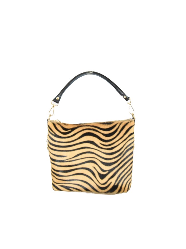 Borsa a spalla donna in pelle cavallino con tracolla - MM25827