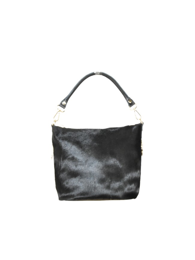 Borsa a spalla donna in pelle cavallino con tracolla - MM25827