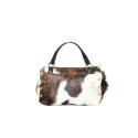 Fur leather hand bag with shoulder strap - MP45850