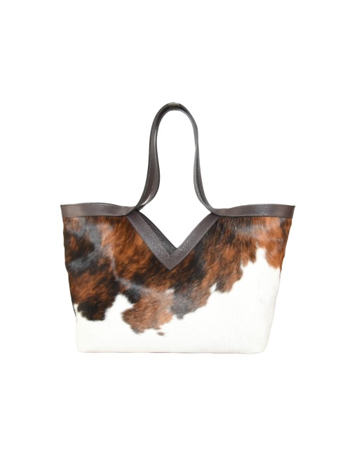 Woman fur leather shoulder...