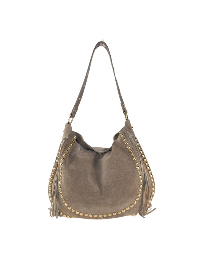 Suede shoulder bag with studs - LG49854 Suede shoulder bag with studs - LG49854