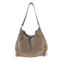 Suede shoulder bag with studs - LG49854