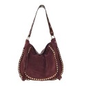 Suede shoulder bag with studs - LG49854