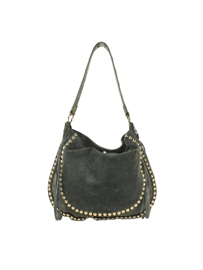 Suede shoulder bag with studs - LG49854 Suede shoulder bag with studs - LG49854