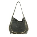 Suede shoulder bag with studs - LG49854