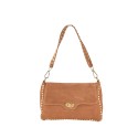 Borsa a spalla in pelle camoscio con borchie - CC35838