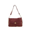 Suede shoulder bag with studs - CC35838