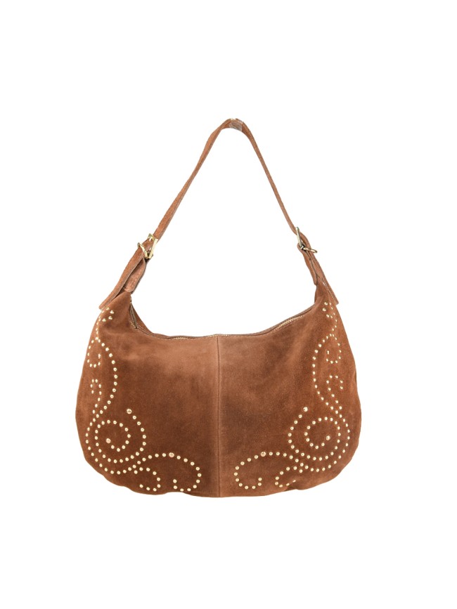 Suede shoulder bag with shoulder...