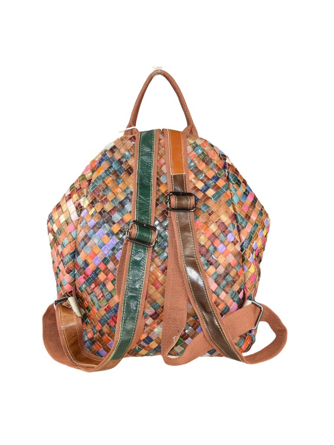 Convertible shoulder leather bag in...