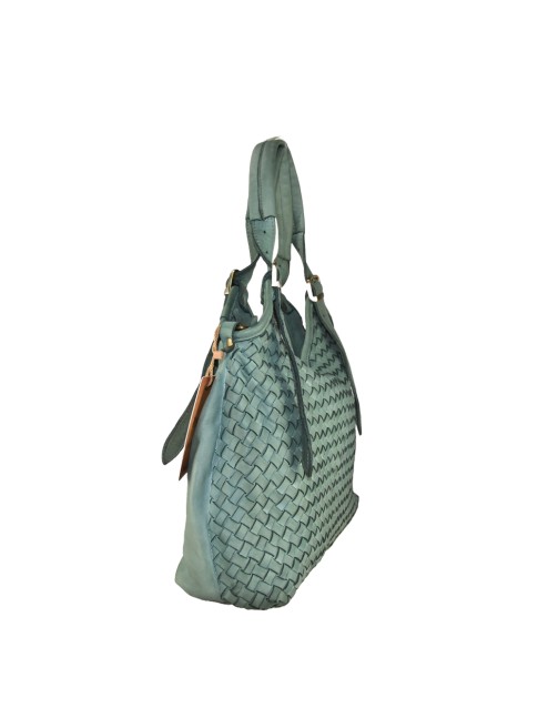 Woman washed woven leather... 2