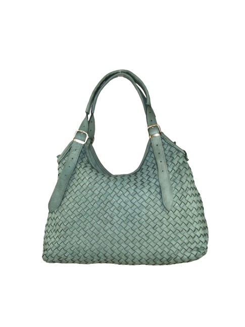 Woman washed woven leather...