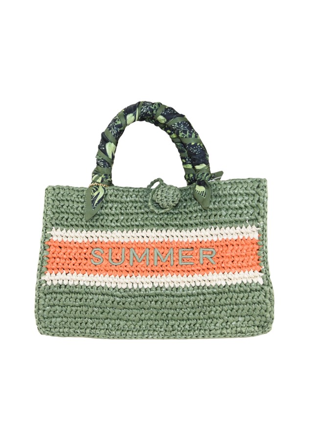 Borsa a mano donna in raffia con...
