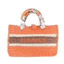 Borsa a mano donna in raffia con tracolla - BO502