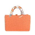 Borsa a mano donna in raffia con tracolla - BO502