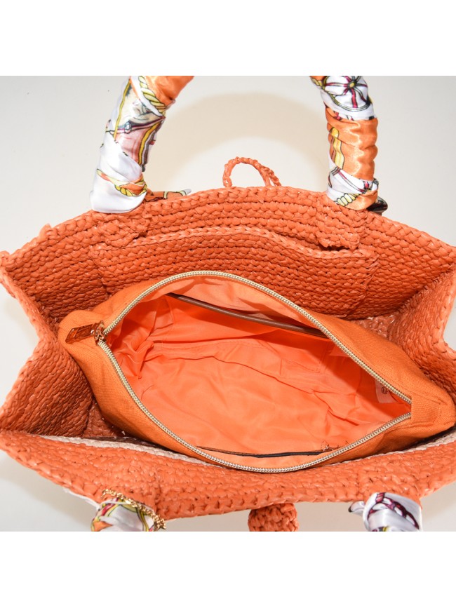 Borsa a mano donna in raffia con...