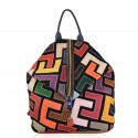 Leather back bag with patchwork - 1085
