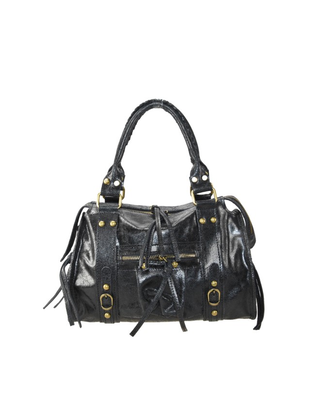 Borsa a mano in pelle con tracolla -...
