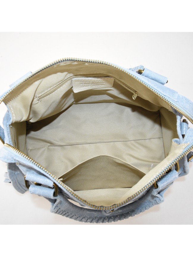 Leather hand bag with shoulder strap...