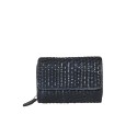 Woman washed woven leather wallet - 7718