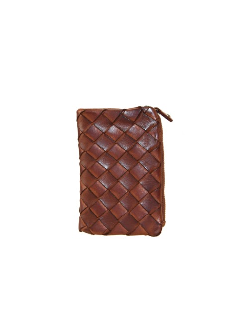 Woman washed woven leather...