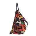 Leather back bag with patchwork - 1085