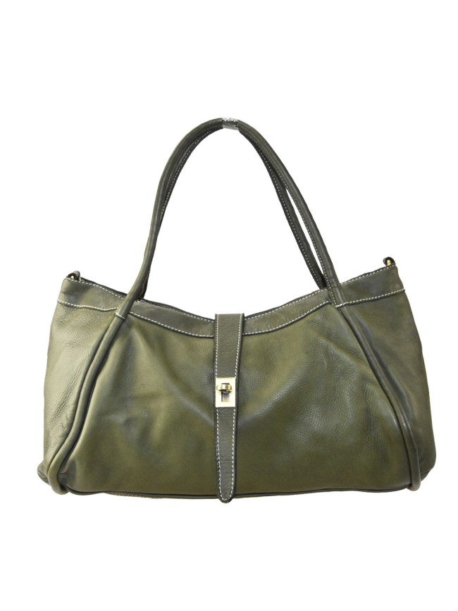 Woman washed leather shoulder bag -...