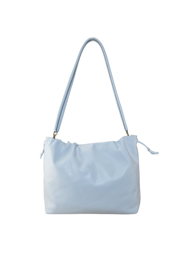Leather shoulder bag with shoulder...