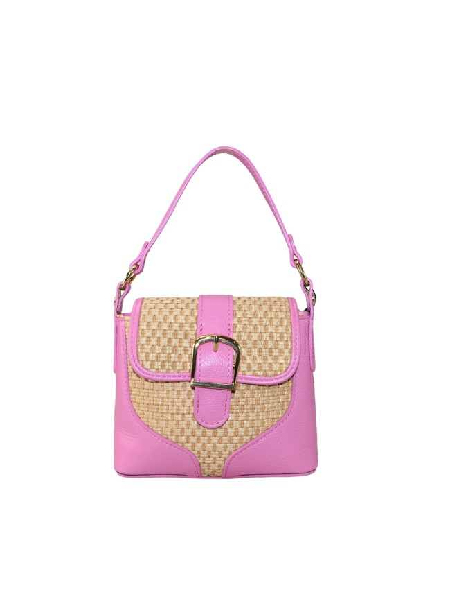 Leather hand bag with shoulder strap...